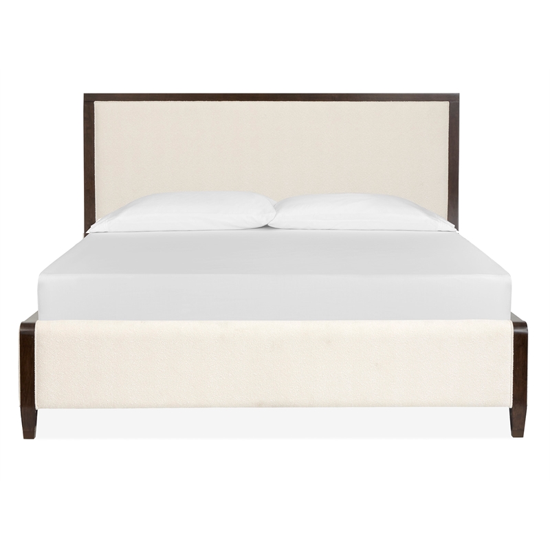 Bowery Hill Contemporary King Upholstered Panel Bed in Espresso