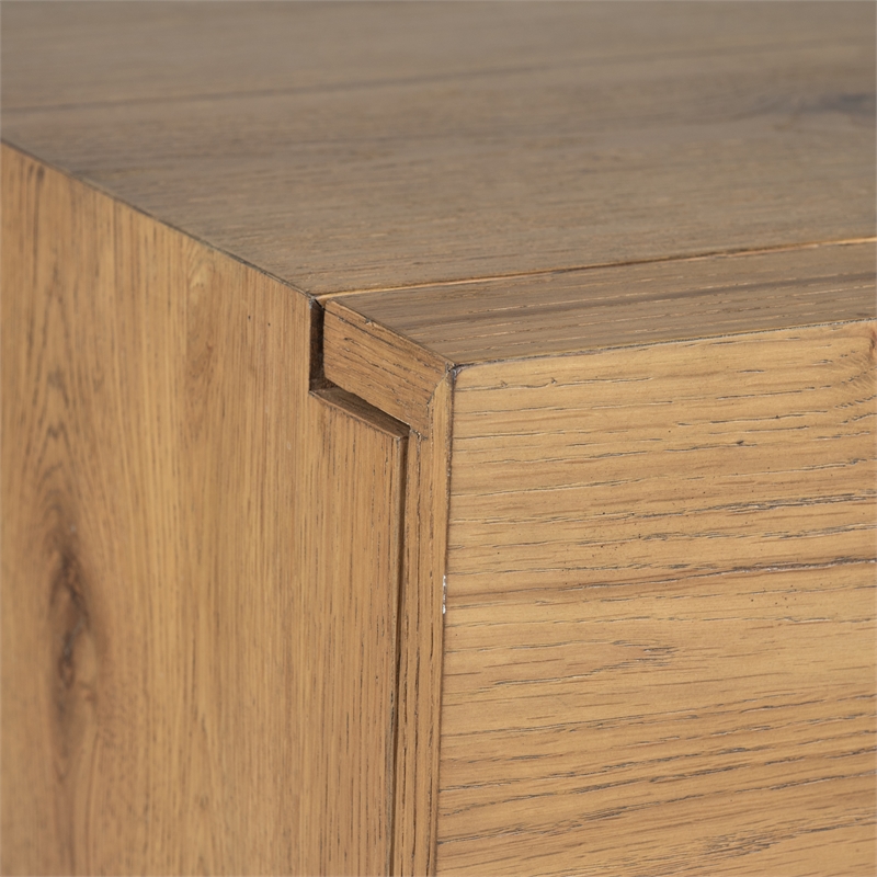 Bowery Hill 2-Drawer Nightstand in Rustic Caramel With Felt Lining