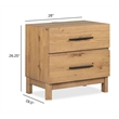 Bowery Hill 2-Drawer Nightstand in Rustic Caramel With Felt Lining