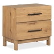 Bowery Hill 2-Drawer Nightstand in Rustic Caramel With Felt Lining