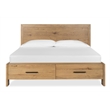 Bowery Hill Contemporary King Panel Storage Bed in Rustic Caramel