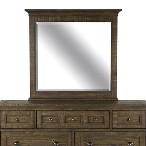 Bowery Hill Toasted Nutmeg Landscape Mirror 40 x 42 x 2.5 Inches