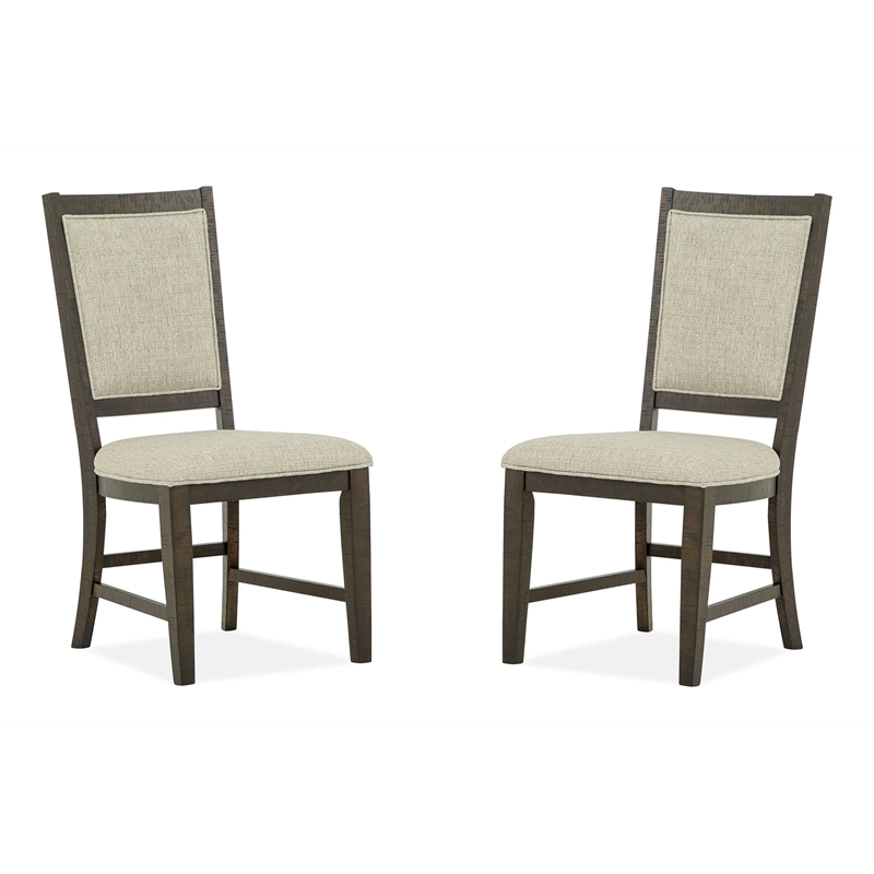 Bowery Hill Contemporary Upholstered Side Chair 2-Pack in Graphite