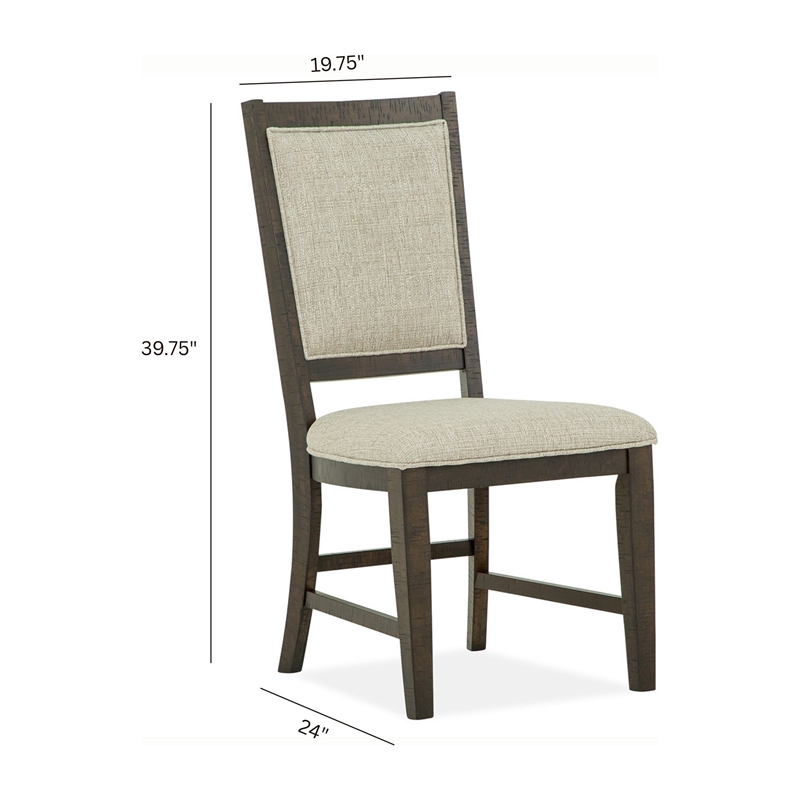 Bowery Hill Contemporary Upholstered Side Chair 2-Pack in Graphite