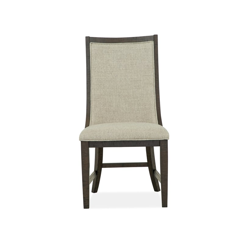 Bowery Hill Contemporary Upholstered Host Chair 2-Pack in Graphite