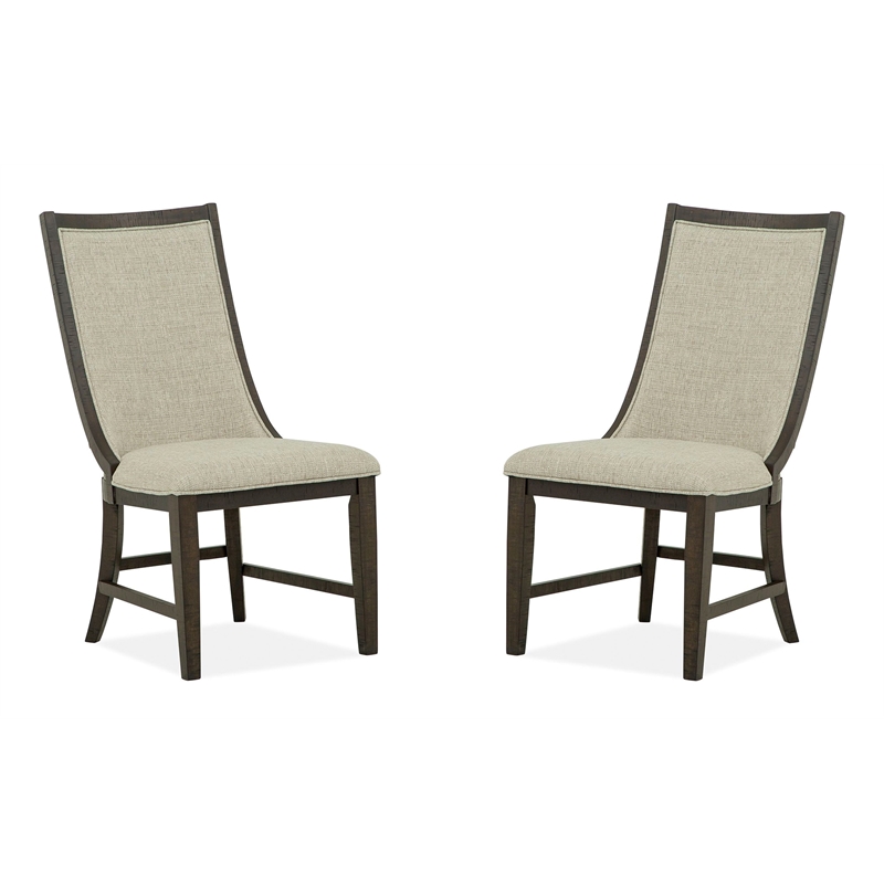Bowery Hill Contemporary Upholstered Host Chair 2-Pack in Graphite