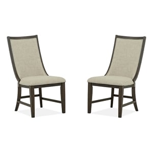 Bowery Hill Contemporary Upholstered Host Chair 2-Pack in Graphite