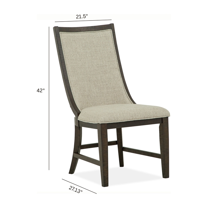 Bowery Hill Contemporary Upholstered Host Chair 2-Pack in Graphite