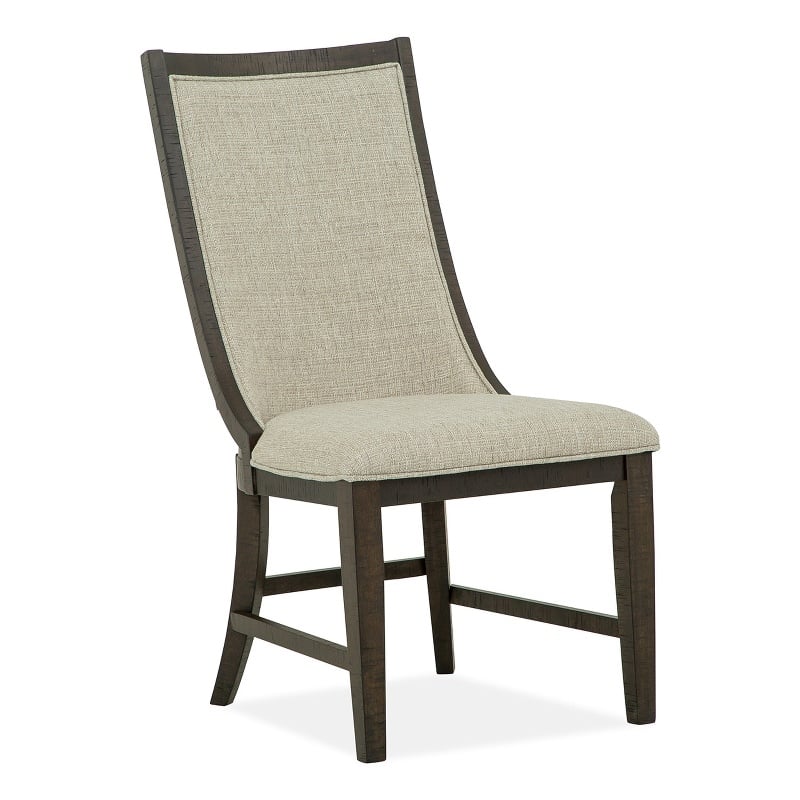 Bowery Hill Contemporary Upholstered Host Chair 2-Pack in Graphite