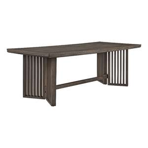 Bowery Hill Contemporary Trestle Dining Table in Weathered Kona Brown