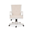 Bowery Hill Contemporary Alabaster Upholstered Swivel Chair With Casters
