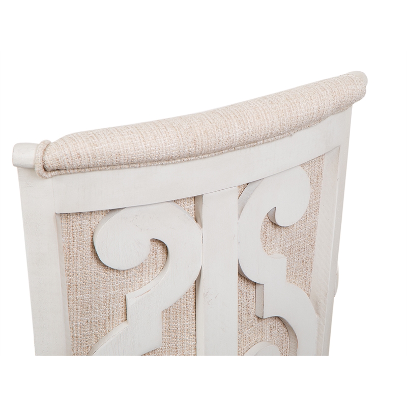 Bowery Hill Contemporary Alabaster Upholstered Swivel Chair With Casters