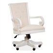 Bowery Hill Contemporary Alabaster Upholstered Swivel Chair With Casters
