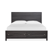 Bowery Hill King Panel Storage Bed With 2 Drawers in Raisin Black