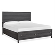 Bowery Hill King Panel Storage Bed With 2 Drawers in Raisin Black