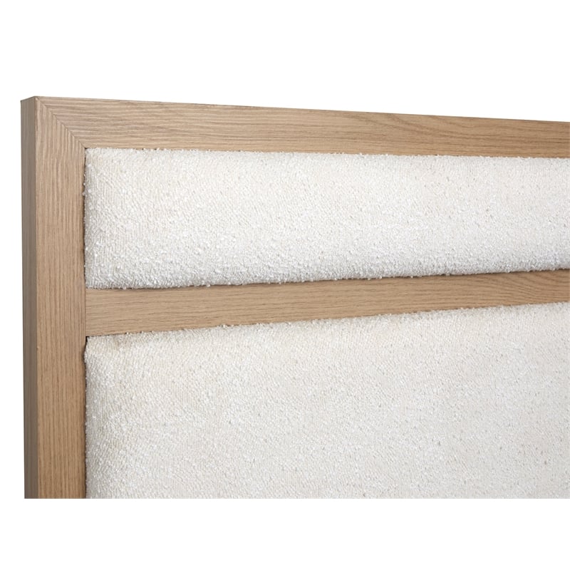 Bowery Hill Contemporary Queen Upholstered Panel Bed in Sandstone Beige