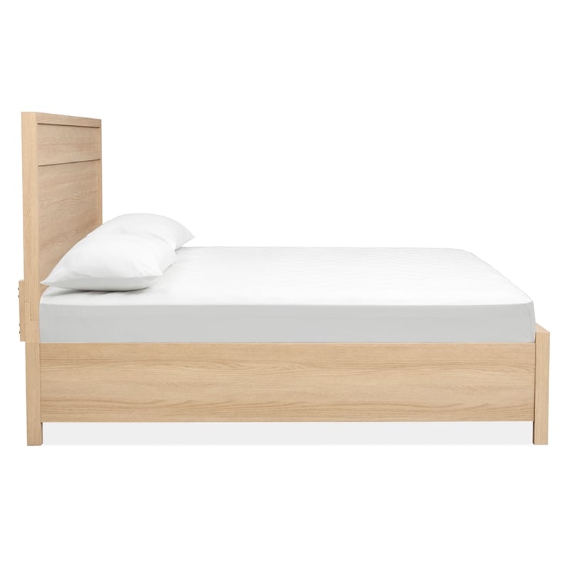 Bowery Hill Queen Panel Bed in Sandstone Beige With 800 lbs Capacity