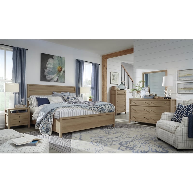 Bowery Hill Queen Panel Bed in Sandstone Beige With 800 lbs Capacity