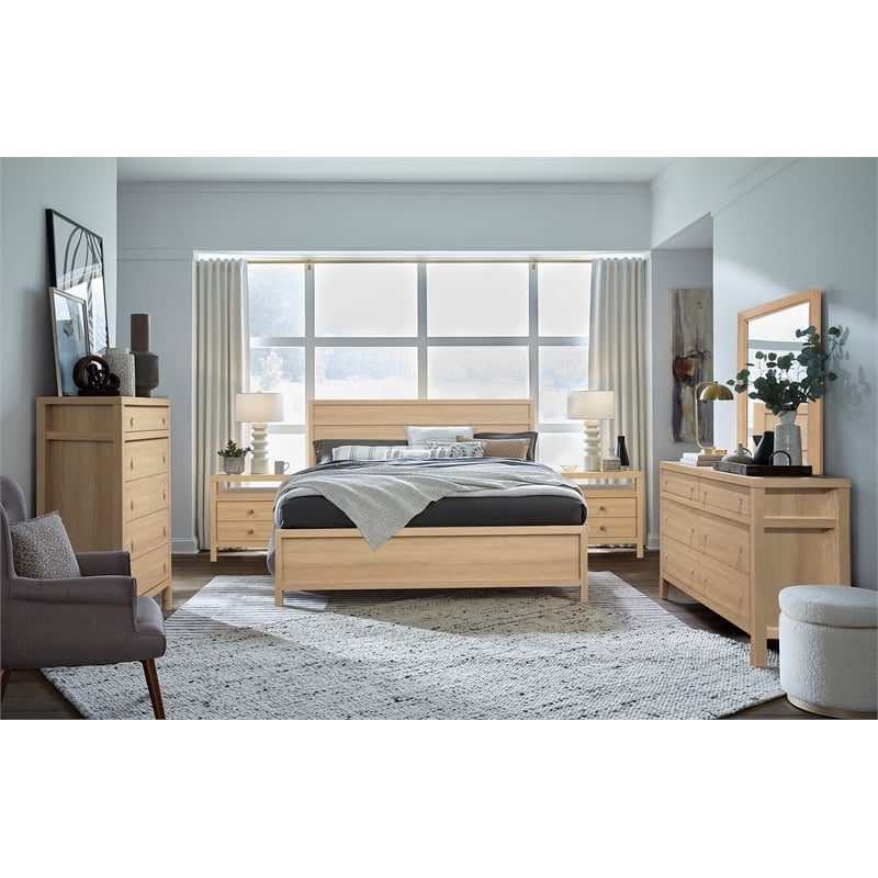 Bowery Hill Queen Panel Bed in Sandstone Beige With 800 lbs Capacity
