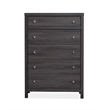 Bowery Hill 5-Drawer Bedroom Chest in Raisin Black With Soft Close