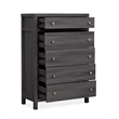 Bowery Hill 5-Drawer Bedroom Chest in Raisin Black With Soft Close