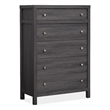 Bowery Hill 5-Drawer Bedroom Chest in Raisin Black With Soft Close