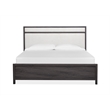 Bowery Hill Contemporary King Upholstered Panel Bed in Raisin Black