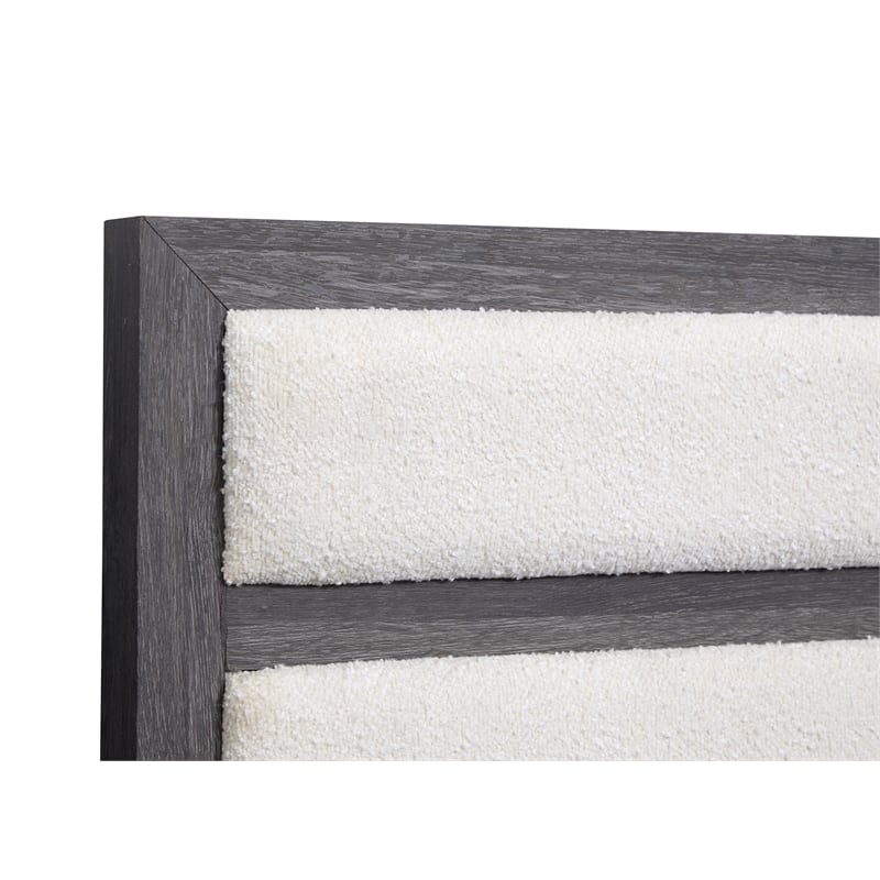 Bowery Hill Contemporary King Upholstered Panel Bed in Raisin Black