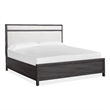 Bowery Hill Contemporary King Upholstered Panel Bed in Raisin Black