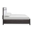 Bowery Hill Contemporary Queen Upholstered Panel Bed in Raisin Black