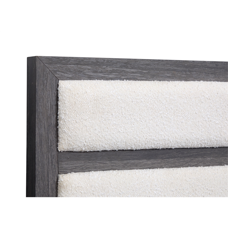 Bowery Hill Contemporary Queen Upholstered Panel Bed in Raisin Black