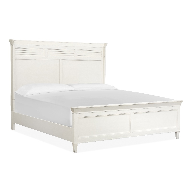 Bowery Hill King Classic Panel Bed in Sea Pearl and Driftwood