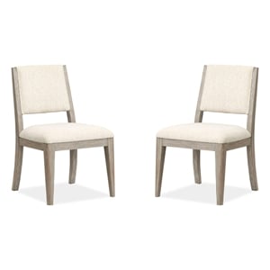 Bowery Hill Contemporary Upholstered Side Chair 2-Pack in Dorian Grey