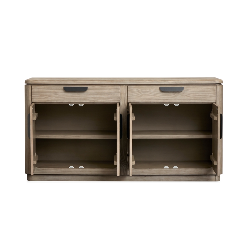 Bowery Hill Server With 2 Drawers and 4 Doors in Dorian Grey