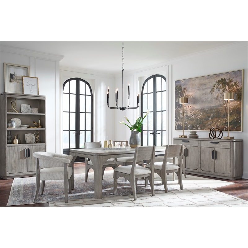 Bowery Hill Server With 2 Drawers and 4 Doors in Dorian Grey