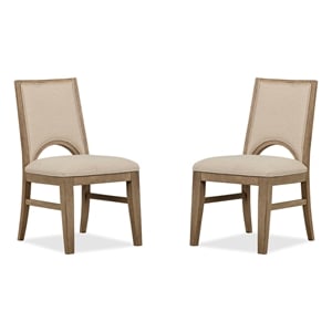 Bowery Hill Contemporary Upholstered Side Chair 2-Pack in Swiss Coffee