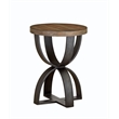 Bowery Hill Round Accent Table in Rustic Honey and Distressed Iron
