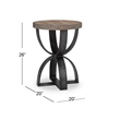 Bowery Hill Round Accent Table in Rustic Honey and Distressed Iron