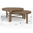 Bowery Hill Contemporary Nesting Cocktail Table Set in Honey Oak