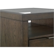 Bowery Hill Glass Top Rectangular End Table With Drawer in Homestead Brown