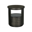 Bowery Hill Contemporary Round End Table With Drawer in Coffee Bean