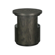 Bowery Hill Contemporary Round End Table With Drawer in Coffee Bean
