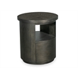 Bowery Hill Contemporary Round End Table With Drawer in Coffee Bean