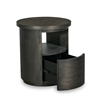 Bowery Hill Contemporary Round End Table With Drawer in Coffee Bean