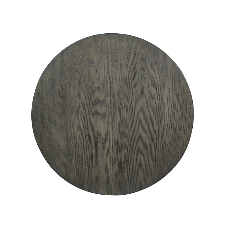 Bowery Hill Contemporary Round End Table With Drawer in Coffee Bean