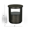 Bowery Hill Contemporary Round End Table With Drawer in Coffee Bean