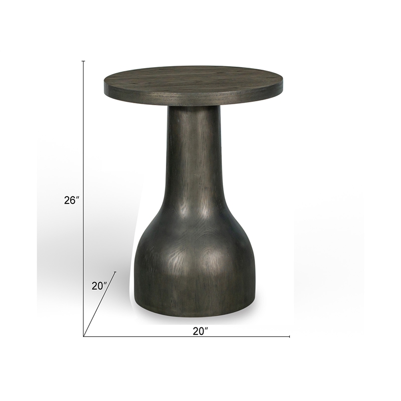 Bowery Hill Round Accent Table With Resin Base in Coffee Bean