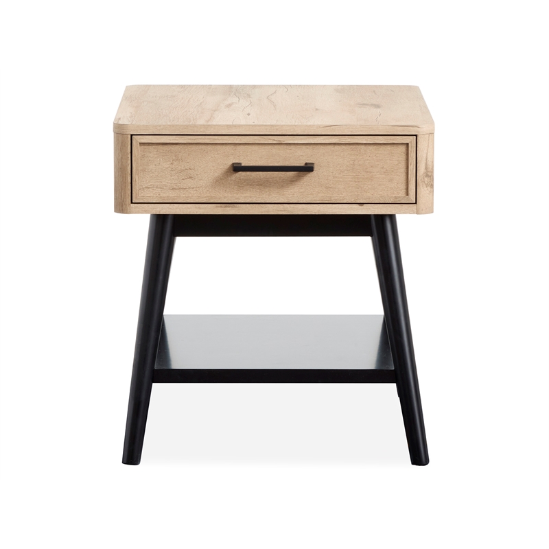 Bowery Hill Rectangular End Table With Drawer and Shelf in Driftwood