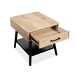 Bowery Hill Rectangular End Table With Drawer and Shelf in Driftwood