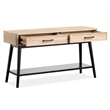Bowery Hill Rectangular Sofa Table With Drawers and Shelf in Driftwood